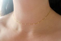 Starlit Gold Choker Necklace Dainty Gold Bar Necklace Gold | Etsy Elegant Simple Gold Chain Necklace, Elegant Gold Chain Necklace With Simple Design, Gold Chain Necklace With Simple Design For Gift, Simple Chain Choker Necklace As Gift, Minimalist Yellow Gold Chain Necklace For Party, Minimalist Gold Plated Necklace For Party, Dainty Yellow Gold Chain Necklace For Party, Minimalist Gold-plated Necklace For Party, Minimalist Gold Chain Choker