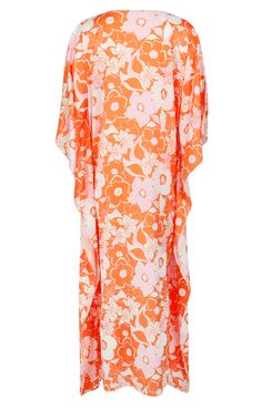 Inspire your senses with the lively and radiant pattern of the Orange Crush Long Caftan! This striking orange floral design will inject a burst of color into your wardrobe. Revel in the lavish comfort of its silky and airy material, elevating each day into a bright and blissful adventure! Printed long caftan Elegant, loose, dreamy fit Lusciously soft poly-silk blend for ease of care Machine wash cool Tumble-dry low Orange Spring Kaftan With Kimono Sleeves, Orange Maxi Length Kaftan For Spring, Orange Kaftan With Kimono Sleeves For Spring, Orange Bohemian Kaftan With Floral Print, Orange Bohemian Kimono With Floral Print, Summer Orange Floral Print Kaftan, Orange Kaftan For Spring Beach Cover-up, Spring Beachwear Orange Kimono, Summer Orange Kaftan With Kimono Sleeves