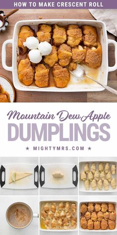 How to Make Crescent Roll Apple Dumplings Apple Dumplings With Crescent Rolls, Apple Cinnamon Crescent Rolls, Crescent Roll Apple, Spooky Desserts, Crescent Roll Apple Dumplings, Easy Apple Dumplings, Dessert Fondue, Apple Dumpling Recipe, Pillsbury Crescent