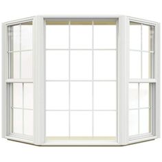 an open white window on a white background