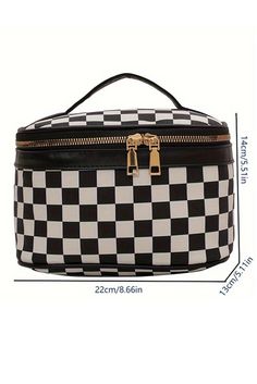 This Black Checkered Zipper Large Cosmetic Bag with Handle is designed with a sleek and stylish black checkered pattern. The sturdy zipper ensures secure storage for your cosmetics, and the large size provides ample space for all your beauty essentials. With a convenient handle, this bag is perfect for on-the-go use. Size Chart (CM) Sizes Length Height Width ONE SIZE 22~23 14~14.5 13~13.5 Size Chart (INCH) Sizes Length Height Width ONE SIZE 8.7 5.5 5.1 Emu Australia Boots, Blundstone Shoes, Bags Makeup, Large Cosmetic Bag, Black Checkered, Top Pants Set, Donate To Charity, Makeup Bags, Zipper Bag