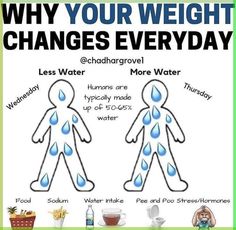 a poster with the words, why your weight changes every day and how to use it