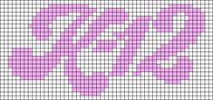 a cross stitch pattern with pink and white squares