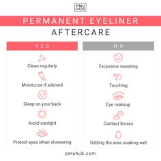 Permanent Eyeliner Aftercare, Brow Branding, Pmu Aftercare, Pmu Eyeliner, Tattoo Eyeliner, Skin Facts, Eyebrow Design, Permanent Eyeliner