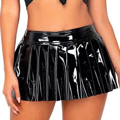 Vinyl Pleated Mini Skirt With Zipper Closure. Size L Measures About 11" Long. Matching Crop Top Sold Separately, Purchase Together And Save. Genuine Roma Product. Please Note: Pink Option Is Shown For Back Side View, This Listing Is For The Black. New In Package. 85% Nylon/15% Spandex. Great For School Girl Costumes, Halloween And Cosplay, Fun In The Bedroom, Rave, Dance Or Festival Wear And More! Vinyl Skirt, High Waisted Black Skirt, Rave Skirt, Vinyl Mini Skirt, White Polka Dot Skirt, Yellow Mini Skirt, Check Mini Skirt, Plaid Pleated Mini Skirt, School Skirt