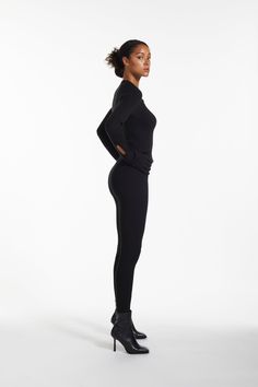 A new addition to your everyday essentials, these buttery soft ribbed leggings can be worn for lounging at home, a brisk day running around, or going to a fitness class. Round out this core piece with our Essential Ribbed Zip Up Hoodie and Essential Square Neck Ribbed Long Sleeve as a set/ complete look – for style, comfort, and functionality. Machine washable, tumble dry low 95% Cotton 5% Spandex Swimwear Dress, Ribbed Leggings, Knitwear Tops, Fashion Line, Overall Dress, Everyday Essentials, Zip Up Hoodie, Home A, Black Leggings