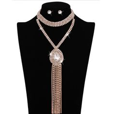 Brand New Gold Plated Shiny Rhinestone Necklace. Detailed With Shiny Clear Gems All Throughout The Necklace. This Beauty With Totally Make Your Attire Complete. High Quality 11” Long Gold Tassel 12” Choker Part N100 Elegant Rose Gold Crystal Necklaces For Party, Elegant Rose Gold Crystal Necklace For Parties, Elegant Rose Gold Rhinestone Necklace For Party, Rose Gold Crystal Necklaces For Party, Rose Gold Rhinestone Necklace For Party, Crystal Jewelry With Rhinestone Fringe As Gift, Rose Gold Crystal Necklaces With Rhinestones, Rose Gold Rhinestone Crystal Necklaces, Rose Gold Crystal Necklace With Rhinestones