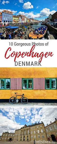 the top ten things to see and do in copperkagen, denmark with text overlay