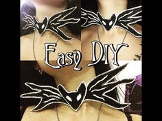 the back of a woman's chest with wings on it and words easy diy