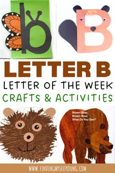 letter b crafts and activities for kids to do with the letter b, including animals