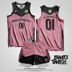 a pink and black basketball uniform with the number 10 on it