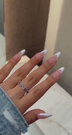 Almond Tip White Nails, Baddie Nail Inspo Almond, Coffin Acrylic Nails Classy, Feminine Nails Classy French Manicures, Claw French Tip Nails, French Tip Acrylic Nails Ideas Long, French Nails Inspo Long, Nails Acrylic French Almond, Long Almond Gel Nails Ideas