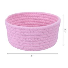 a pink basket that is size guide for the bottom half of it, with measurements