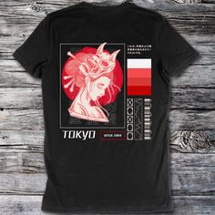 Hello! Welcome to FusianDesgins. Here you can find premium retro anime graphic t shirts, that's not all we offer we also have various designs of oriental inspiring quotes, funny anime t shirts, fitness encouragement tees and many more!  -TSHIRT DESIGN-  A Japanese t-shirt with a graphic print of demon geisha girl with additional elements of kanji and aesthetic symbols.   ---------------------------------------------- Japanese T-shirt, Japanese streetwear t shirt, geisha japan Top, demon geisha s Demon Geisha, Fitness Encouragement, Demon Mask, Asian Streetwear, Japanese Tshirt, Tshirt Printing Design, Vintage Anime, Anime Tshirt, Asian Culture