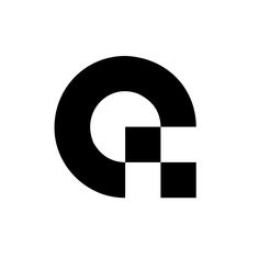 a black and white logo with the letter g