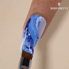 Beautiful Nails Design Top 10, Summer Nails Tutorials, How To Marble Nails, Nail Art Marble Blue, Nailart Summer, Marble Design Nails, Deco Nails, Nagel Design, Nails Design Tutorial