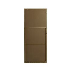 a brown door with three panels on the side and one panel closed to reveal an open area