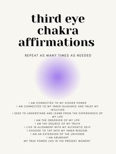 Third Eye Chakra Affirmations Digital Download Chakra - Etsy Different Chakra Affirmations, 3rd Eye Chakra Affirmations, You Are Your Home, Third Eye Affirmations, Third Eye Practice, Blanket Affirmations, Spirituality Vision Board, Third Eye Chakra Affirmation, Crown Chakra Affirmation