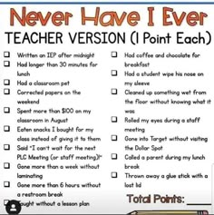 a printable teacher version of the never have i ever poem