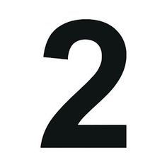 the number two is shown in black on a white background and it appears to be 2