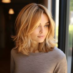 Effortless Chic: Short Bob Haircut Ideas for Fashion-forward Women Medium Womens Hairstyles, Shoulder Lenght Haircut Girl, Flipped Out Hairstyles, Hair Cut 2024 Girl Medium, Short Hair Styles For Long Face Shape, Shoulder Length Hair Styles With Bangs, Shoulder Length Hair Long Bangs, Shoulder Length Hair With Curls, Front Layers Medium Hair Face Framing Shoulder Length