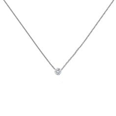 This stunning solitaire Trinity pendant necklace is as timeless and classic as it gets- featuring a round brilliant diamond, suspended from a delicate cable chain, from Diamonds by G.St. Crafted of recycled precious metals and conflict-free diamonds. Timeless Round Diamond Necklace With Cable Chain, Timeless Diamond Necklace With Cable Chain, Classic Diamond White Necklace With Cable Chain, Diamond White Diamond Necklace With Cable Chain, Diamond White Cable Chain Diamond Necklace, Elegant Diamond White Solitaire Necklace With Cable Chain, Diamond Solitaire Necklace With Cable Chain, Diamond Solitaire Necklace With Cable Chain And Round Pendant, Elegant Solitaire Necklace With Cable Chain In Diamond White