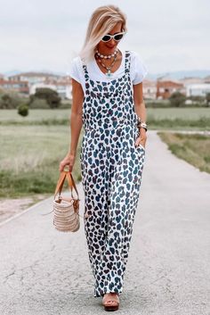 White Wide Leg Leopard Print Jumpsuit Overalls Jumpsuit Overalls, Leopard Print Jumpsuit, Graphic Pant, Jumpsuit Chic, Bodycon Floral Dress, Print Jumpsuit, Corsets And Bustiers, Sweater Dress Midi, Denim Coat Jacket