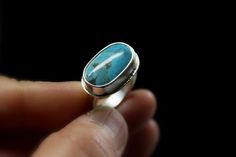 SIZE 6.75 Kingman Turquoise Sterling Silver Ring Arizona | Etsy Everyday Sterling Silver Cabochon Jewelry, Turquoise Minimalist Jewelry For Anniversary, Minimalist Turquoise Jewelry For Anniversary, Artisan Sterling Silver Turquoise Ring As Gift, Sterling Silver Turquoise Ring For Everyday, Elegant Polished Sterling Silver Turquoise Ring, Everyday Sterling Silver Turquoise Ring In Silver, Elegant Sterling Silver Turquoise Ring With Polished Finish, Minimalist Sterling Silver Turquoise Ring