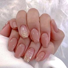 Amazon.com: Pink Press on Nails Medium Square Fake Nails with Design Gold Glitter Sequins Glossy Glue on Nails Nude Acrylic Full Cover Coffin False Nails Cute Artificial Nails for Women Girls Manicure Kit 24Pcs : Beauty & Personal Care Pink Golden Nails, Pink And Golden Nails, Glitter Nails Simple, Golden Glitter Nails, Nail Art For Bride, Simple Glitter Nails, Short Glitter Nails, Nails Solid, Ballet Nails