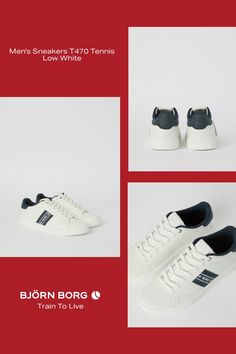 four photos of white and black tennis shoes with the words men's sneakers 70 tennis low - top