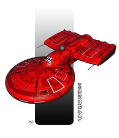 a model of a red star trek ship