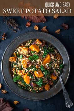 Sweet potato salad in a metal bowl on a dark background, surrounded by autumn leaves Equinox Recipes, Celebrate Mabon, Sweet Potato Salad Recipe, Healthy Sweet Potato, Sweet Potato Salad, Healthy Fiber, Pumpkin Pasta, Stuffed Sweet Potato Healthy, Potato Salad Recipe