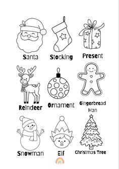 christmas worksheet for kids with pictures and words to color on the front page