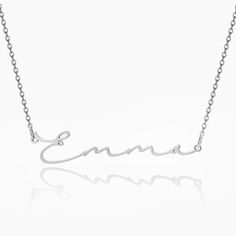 Sleek and elegant, our Mon Petit Name Necklace creates an effortless signature look that is stunning next to your skin. Personalize your necklace with your name or surprise them with a meaningful gift today. Name Necklace Silver, 18k Gold Chain, Signature Look, Rose Gold Metal, Precious Jewelry, Rose Gold Necklace, Personalized Necklace, Gold Plated Silver, Name Necklace