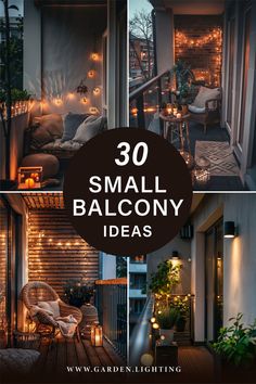 a collage of photos of a balcony with a lot of lights Balcony Ideas Garden, Cozy Balcony Ideas, Ideas For Small Apartments, Small Apartment Balcony, Bachelor Apartments