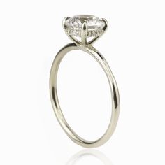 18K White Gold Platinum Round Solitary Engagement Ring, 1 Ct Engagement Ring, Engagement Rings Round Gold, Gold Oval Engagement Ring, Gold Band Engagement Rings, Rose Gold Oval Engagement Ring, Round Solitaire Rings, Halo Wedding Set, Engagement Ring Mountings