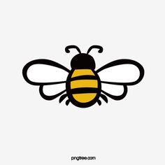 a black and yellow bee on a white background with the words,'honeybee '