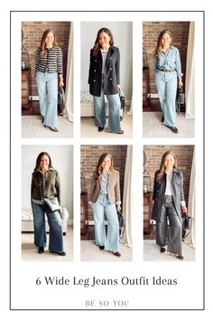 Learn how to pick wide leg jeans that work for your body type and that look great on! See 18 wide leg jeans outfit ideas with styling tips. Styles With Wide Leg Jeans, Wide Leg Jeans Business Casual, Wide Leg Jean Work Outfit, Wide Leg High Waist Jeans Outfit, Wide Leg Jeans Fall Outfit, Wide Leg Jeans Outfit Street Style, Plus Size Wide Leg Jeans Outfit, Shoes To Wear With Wide Leg Jeans, What To Wear With Wide Leg Jeans