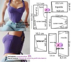 an image of a woman's corset with measurements and measurements for it