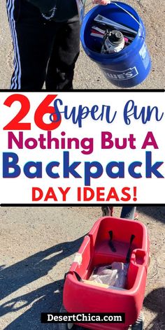 Looking for fun Anything But A Backpack day ideas for your school spirit week? Check out this list of unique, creative and hilarious things you could use instead of a backpack to carry your school supplies. The list is separated by things that you can roll or things that you can carry. Spirit Week Ideas | Ideas For School | What To Bring For Spirit Week Peace Out Day Spirit Week, Anything But The Backpack Day, No Backpack Day Ideas School, What To Bring For Anything But A Backpack Day, Bring Anything But A Backpack Day School, Anything But A Bookbag Day, Cheap Backpack With School Spirit For School Events, Everything But Backpack Day Ideas, Bring Anything But A Backpack Day Ideas