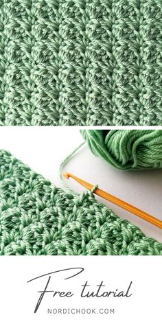 the crochet stitch is being worked on