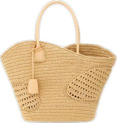 Luxury Beige Crochet Bag With Top Handle, Luxury Beige Crochet Tote Bag, Beige Crochet Bag With Round Handle For Shopping, Beige Straw Shopping Bag With Handle Drop, Luxury Beige Crochet Bag With Handles, Luxury Beige Crochet Bag, Beige Straw Shopping Bag With Rolled Handles, Luxury Beige Straw Bag With Round Handle, Beige Crochet Bag With Leather Handles For Shopping