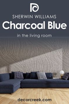 Charcoal Blue SW-2739 in the Living Room by Sherwin-Williams Hale Navy Living Room, Sw Hale Navy, Navy Living Room, Navy Living, Navy Living Rooms, Hale Navy