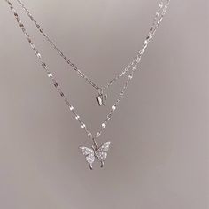 Description BerriesJam - Butterfly Shiny Double Chain Clavicle Pendant Necklace    Brand: BerriesJam  Update: 2023  Age: 18-45  Category: Necklace  Style: Berries, Elegant  Occasion: Party, Date, Wedding  Material: Zinc Cute Girly Accessories, Female Chains, Butterflies Necklace, Simple Elegant Jewelry, Elegant Wedding Jewelry, قلادات متدلية, Female Accessories, Cute Necklaces