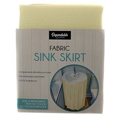 the packaging for fabric sink skirt is shown