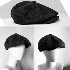 Uomo Blinders Coppola Cappello Pesce Tweed Misto Lana Panettiere Berretto Rétro | eBay Cotton Flat Cap For Fall, Casual Black Tweed Hat, Black Casual Tweed Hat, Casual Tweed Hat With Curved Brim, Adjustable Tweed Hat For Winter, Cheap Fall Newsboy Flat Cap, Cheap Men's Winter Newsboy Cap, Cheap Men's Newsboy Flat Cap, Adjustable Tweed Cap