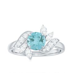 Product Details Declare your love with this exquisite Leaf Engagement Ring, featuring a 6 MM Round Shape Sky Blue Topaz set in a Claw Setting, and adorned with Round and Marquise Cut Diamond. The ring is expertly crafted from Solid Gold, creating a luxurious and timeless piece that symbolizes your commitment to each other. The Leaf design adds a touch of nature-inspired beauty to the ring, making it a perfect choice for any nature-loving bride-to-be. The Sky Blue Topaz is known for its calming and soothing energy, while the Diamond adds a dazzling touch of sparkle. This ring is a beautiful representation of your love and devotion to each other. Product Information SKU SHP-RINGS0821202029 Width 4 mm Height 12 mm Weight 2.24 gm (Approximate) SKY BLUE TOPAZ INFORMATION No.of Stones 1 Pieces T Swiss Blue Topaz Engagement Ring, Swiss Blue Topaz Ring, Flower Engagement, Leaf Engagement Ring, Flower Engagement Ring, Claw Setting, Ring With Diamond, Sky Blue Topaz, Signature Jewelry