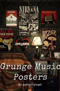 Add some serious edge to your Sims’ spaces with these epic Sims 4 grunge CC music posters! Featuring iconic bands and moody vibes, they’re perfect for creating an alternative, rock-inspired aesthetic. These posters have completely transformed my builds into the ultimate underground hangouts. And don’t miss the rest of this grunge CC list—it’s packed with the best clothes, furniture, and decor for that effortlessly cool look! Punk Sims 4 Cc, Sims 4 Grunge Cc, Sims 4 Cc Goth, Clothes Furniture, Ts4 Mods, Alt Grunge, Sims 4 Clutter, Free Sims 4, Sims 4 Mm Cc