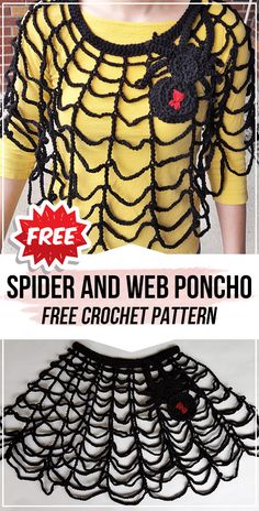 how to crochet spider and web poncho with instructions for beginners