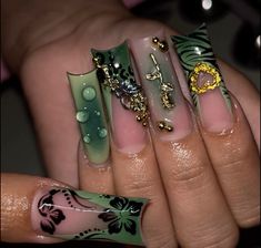 Work Appropriate Nails, Retro Nails, Acrylic Toes, Punk Nails, Hard Nails, Colored Acrylic Nails, Girly Acrylic Nails, Dope Nail Designs, Exotic Nails